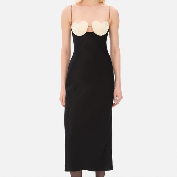 Anna October Dresses & Skirts - Anna October Black Midi Dress with Cream Heart Bust
